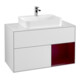 V&B Finion Meuble sous lavabo 100 cm, blanc brillant, éclairage mural, tiroir droit, blanc laqué-1
