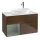 V&B Finion Meuble sous lavabo 100 cm, blanc mat, rangement huilé mat laqué, noyer veiné-1