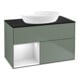 V&B Finion Meuble sous lavabo 100 cm, bleu, étagère blanche laquée, huile laquée-1