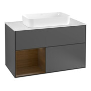 V&B Finion Meuble sous lavabo 100 cm, éclairage mural, anthracite m