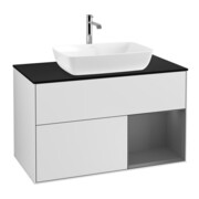 V&B Finion Meuble sous lavabo 100 cm, placage bois, laqué blanc
