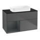 V&B Finion Meuble sous lavabo 100x60,3 cm, Anthracite, éclairage mural-1