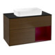 V&B Finion Meuble sous-lavabo 100x60,3 cm, droite, Peony, placage noyer, éclairage mural-1