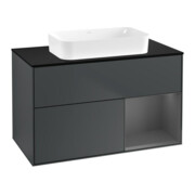 V&B Finion Meuble sous lavabo 100x60,3 cm, éclairage mural, blanc mat laqué