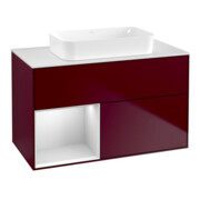 V&B Finion Meuble sous lavabo 100x60,3 cm, étagère gauche blanc laqué, Peo mat