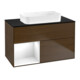 V&B Finion Meuble sous lavabo 100x60,3 cm, tiroir gauche, blanc brillant, chêne walnut-1
