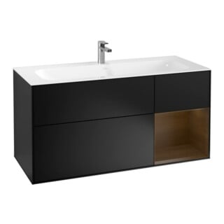 V&B Finion Meuble sous lavabo 119,6x59,1 cm, chêne naturel, bleu mat Lac
