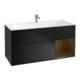 V&B Finion Meuble sous lavabo 119,6x59,1 cm, chêne naturel, bleu mat Lac-1