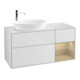 V&B Finion Meuble sous lavabo 120 cm, blanc brillant, avec éclairage mural, étagère ouverte, blanc mat laqué-1