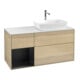 V&B Finion Meuble sous lavabo 120 cm, blanc mat, façade bleue mate laquée, poignées ven-1