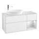V&B Finion Meuble sous lavabo 120 cm, blanc mat, face blanc laqué, blanc brillant laqué-1