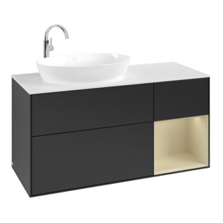 V&B Finion Meuble sous lavabo 120 cm, blanc mat, gris argent mat laqué, bleu mat laqué