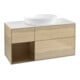 V&B Finion Meuble sous lavabo 120 cm, blanc mat, placage noyer, éclairage mural-1