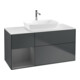 V&B Finion Meuble sous lavabo 120 cm, blanc mat, poignée alu mat laqué, miroir blanc mat laqué-1