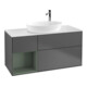 V&B Finion Meuble sous lavabo 120 cm, blanc mat, poignée olivier mat, anthracite mat-1