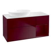 V&B Finion Meuble sous lavabo 120 cm, blanc mat, porte à rainure mate laquée, mate