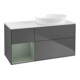 V&B Finion Meuble sous lavabo 120 cm, blanc mat, rangement olivier mat laqué, anthracite m-1