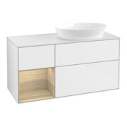 V&B Finion Meuble sous lavabo 120 cm, blanc mat, régulateur Oa ven, blanc brillant laqué-1