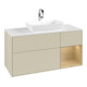 V&B Finion Meuble sous lavabo 120 cm, blanc mat, tiroir ouvert, gris mat laqué-3