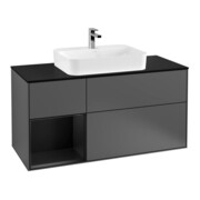 V&B Finion Meuble sous lavabo 120 cm, éclairage mural, anthracite
