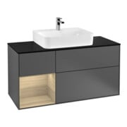 V&B Finion Meuble sous lavabo 120 cm, éclairage mural, anthracite