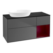 V&B Finion Meuble sous lavabo 120 cm, éclairage mural, anthracite-1