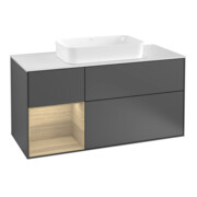 V&B Finion Meuble sous-lavabo 120 cm, éclairage mural, anthracite m