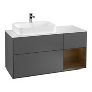 V&B Finion Meuble sous lavabo 120 cm, éclairage mural, anthracite m