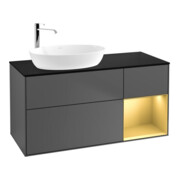 V&B Finion Meuble sous lavabo 120 cm, éclairage mural, anthracite m.