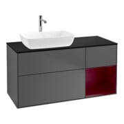 V&B Finion Meuble sous lavabo 120 cm, éclairage mural, anthracite m.