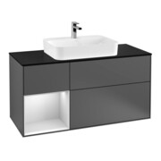 V&B Finion Meuble sous lavabo 120 cm, éclairage mural, anthracite mat