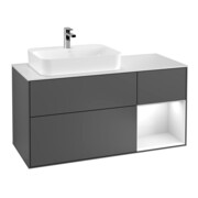 V&B Finion Meuble sous lavabo 120 cm, éclairage mural, anthracite mat-1