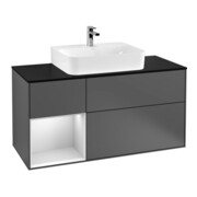 V&B Finion Meuble sous-lavabo 120 cm, éclairage mural, anthracite mat