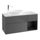 V&B Finion Meuble sous lavabo 120 cm, éclairage mural, anthracite mat, laqué bleu mat-1