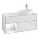V&B Finion Meuble sous lavabo 120 cm, éclairage mural, blanc brillant, laqué-1