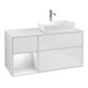 V&B Finion Meuble sous lavabo 120 cm, éclairage mural, blanc mat laqué-1