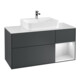 V&B Finion Meuble sous lavabo 120 cm, éclairage mural, blanc mat, laqué bleu-1
