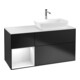 V&B Finion Meuble sous lavabo 120 cm, éclairage mural, laqué blanc brillant, bleu mat lacqué-1