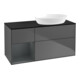 V&B Finion Meuble sous lavabo 120 cm, éclairage mural, placage merisier, laqué anthracite mat