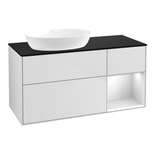 V&B Finion Meuble sous lavabo 120 cm, Pl b m, Étagère bl. m Lac, bl. m Lac