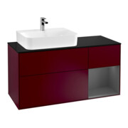 V&B Finion Meuble sous lavabo 120 cm, Pl b m, Étagère gauche Anthracite m, Peo m