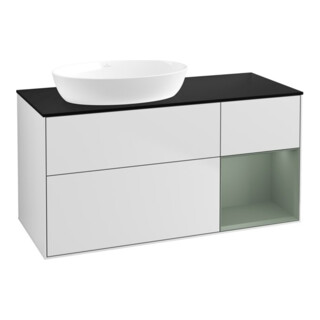 V&B Finion Meuble sous lavabo 120 cm, Pl b m, Rég Oli. m Lac, blanc m Lac