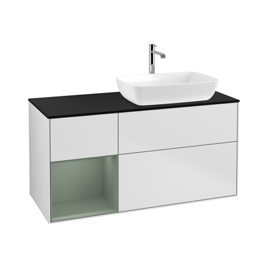 V&B Finion Meuble sous-lavabo 120 cm, Pl b m, Rég Oli. m Lac, blanc m Lac