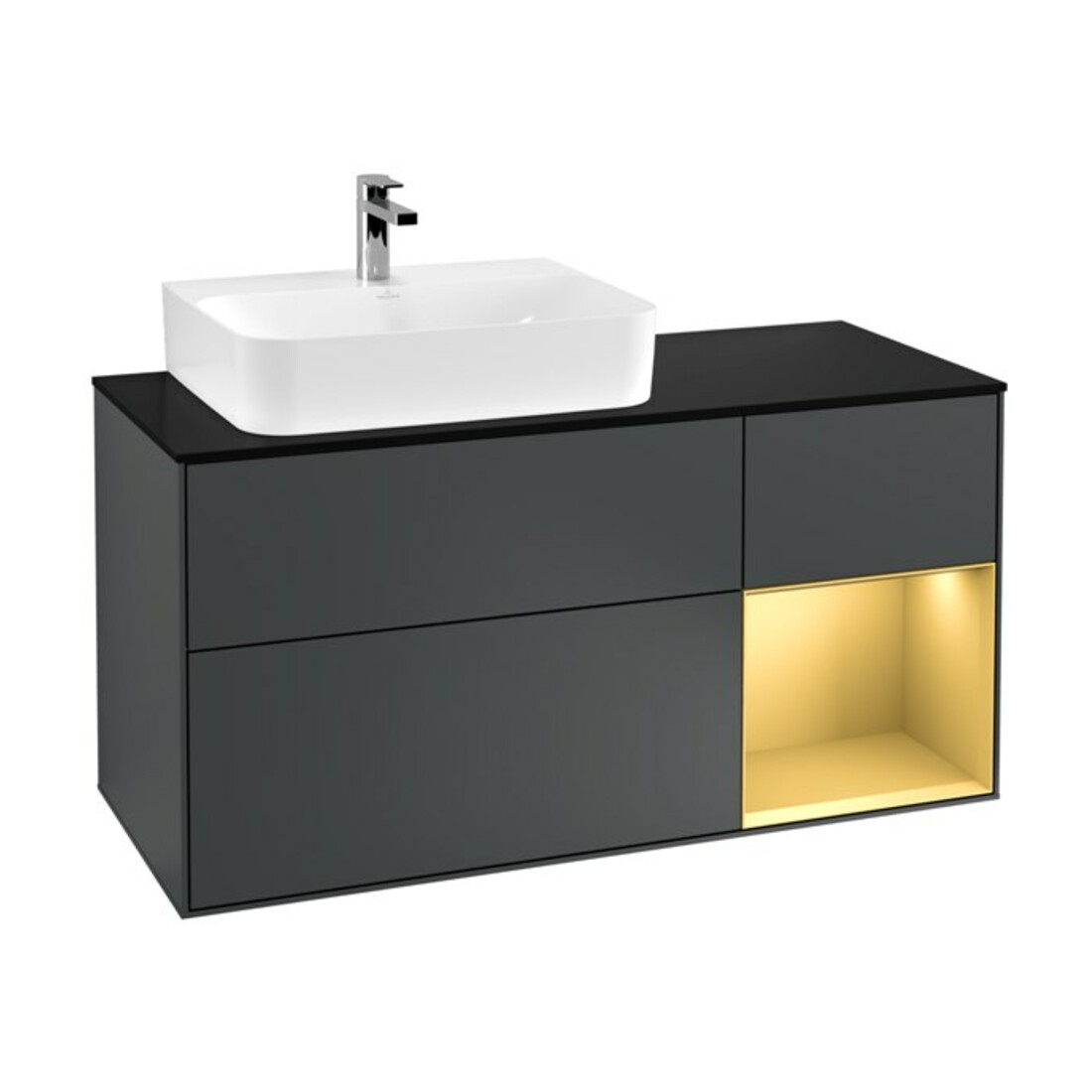V&B Finion Meuble sous lavabo 120 cm, Pl b m, Rg li gol m, md bl. m Lac