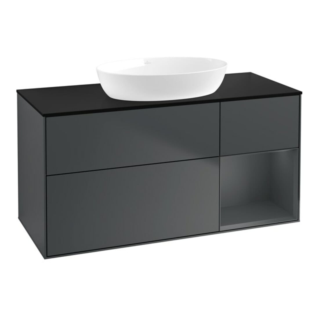 V&B Finion Meuble sous lavabo 120 cm, Pl b m, Rg md m Lac, md bl. m Lac