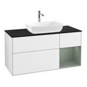 V&B Finion Meuble sous lavabo 120 cm, Pl b m, Rg Ol m Lac, blanc brillant Lac