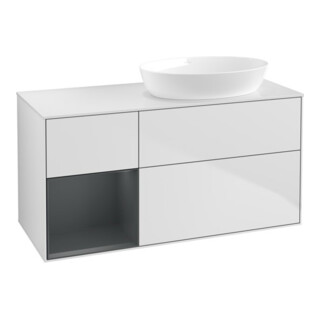V&B Finion Meuble Sous-Lavabo 120 cm, Pl blanc mat, Reg md mat laqué, blanc mat laqué