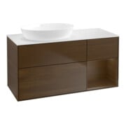 V&B Finion Meuble sous lavabo 120 cm, Pl blanc mat, rég wal ven, wal ven