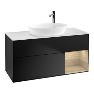 V&B Finion Meuble sous lavabo 120 cm, Pl blanc mat, régulateur Oa ven, blanc mat laqué