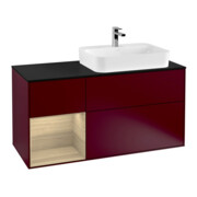 V&B Finion Meuble sous lavabo 120 cm, Pl bleu m, Étagère gauche Oa ven, Peo m